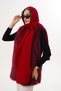 Red Knitted Shawl with Hood Detail |   Trendy Hooded Scarf - 5