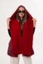 Red Knitted Shawl with Hood Detail |   Trendy Hooded Scarf - 2