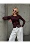 Women's Crew Neck Buttoned Front Full Stretch Lace Wrap-Around Sporty Stylish Design Night Blouse - 4