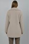 Women's Plush Buttoned Pocket Teddy Shirt Collar Warm Soft Winter Coat Cream - 7