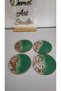 Epoxy Green Colored Gold Foil Coated Set of 4 Coasters - 3