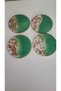 Epoxy Green Colored Gold Foil Coated Set of 4 Coasters - 4