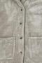 Women's Plush Buttoned Pocket Teddy Shirt Collar Warm Soft Winter Coat Cream - 8