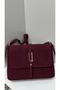 Pinterest Senna Model Women's Soft Suede Large Size Shoulder Bag Burgundy - 6