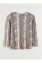 Crew Neck Patterned Blouse - 6