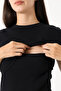 2-Piece Knitwear Breastfeeding T-Shirt - Pink & Black - 2
