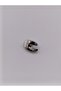 Silver Color,''C'' Shape Metal Button, 3 Pieces - 2