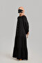 Half Buttoned Muslin Dress Black - 4