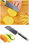 Serrated Potato Cutting Knife - Shaped Vegetable and Fruit Slicer - 4