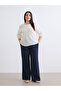 Elastic Waist Textured Wide Leg Women's Trousers - 2