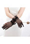 Short Length Lycra Laced Adult Tulle Gloves Black Color - 4