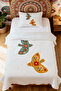 100% Cotton Embroidered Birds Patterned Single Pike Set - 2