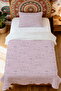 100% Cotton Positive Pink Patterned Single Pique Set - 2
