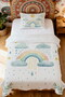 100% Cotton Pastel Rainbow Dream Patterned Single Pique Set - 2