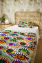 100% Cotton Hypnotic Eyes Patterned Twin Bedspread Set - 5