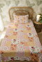 100% Cotton Checked Rose Garden Design Single Bedcover Set - 3