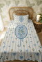 100% Cotton Baby Blue Ribbons Patterned Twin Bedspread Set - 3