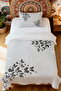 100% Cotton Black and White Flying Butterflies Patterned Single Pike Set - 2