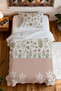 100% Cotton Rustic Spring Patterned Single Pike Set - 4