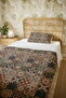 100% Cotton Mediterranean Ceramics Designed Single Bedspread Set - 5