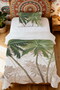 100% Cotton Green Palm Trees Patterned Single Pique Set - 2
