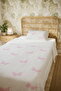 100% Cotton White Polka Dot Butterflies Patterned Single Pike Set - 5