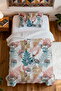 100% Cotton Green Leaf Patterned Single Pique Set - 4