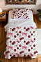 100% Cotton Sweet Cherry and Ribbon Patterned Single Pike Set - 4