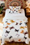 100% Cotton Dark Butterflies Patterned Single Pique Set - 2