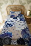 100% Cotton Navy Blue Undersea Creatures Patterned Single Pike Set - 3