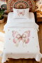 100% Cotton Star Bow Detailed Butterfly Patterned Single Pike Set - 2