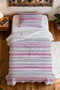 100% Cotton Dusty Rose and Gray Flow Pattern Single Pique Set - 4
