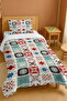 100% Cotton Red Tones Tile Patterned Single Pike Set