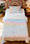 100% Cotton Rainbow Magic Patterned Single Pique Set - 2