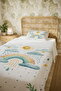 100% Cotton Pastel Rainbow Dream Patterned Single Pique Set - 5