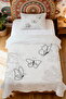 100% Cotton Butterfly Silence Patterned Single Pique Set - 2