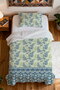 100% Cotton Border-Edged Classic Bird Botanical Patterned Single Pike Set - 4