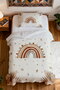 100% Cotton Edge Botanical Rainbow Patterned Single Pique Set - 4