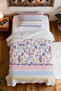 100% Cotton Cheerful Garden Pattern Single Bedspread Set - 4