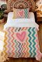 100% Cotton Heart Wave Patterned Single Pique Set - 2