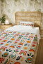 100% Cotton Rainbow Garden Pattern Twin Bedspread Set - 5