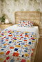 100% Cotton Geometric Colorful Cubes Patterned Single Pike Set - 5