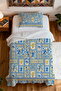 100% Cotton Mediterranean Motifs Patterned Twin Bedspread Set - 4