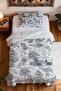 100% Cotton Leopard Adventure Patterned Single Pique Set - 4