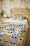 100% Cotton Cute Yellow Gray Cats Patterned Single Pique Set - 5