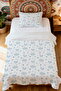100% Cotton Soft Cloud and Hearts Patterned Single Pike Set - 2
