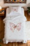 100% Cotton Star Bow Detailed Butterfly Patterned Single Pike Set - 4