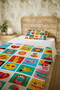 100% Cotton Modern Emoji Patterned Twin Bedspread Set - 5