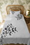 100% Cotton Black and White Flying Butterflies Patterned Single Pike Set - 3