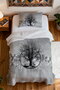 100% Cotton Monochrome Tree Silhouette Pattern Single Bedspread Set - 4